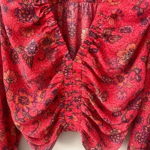 Free People I Got You Printed Top Sz L - Picture 5 of 9